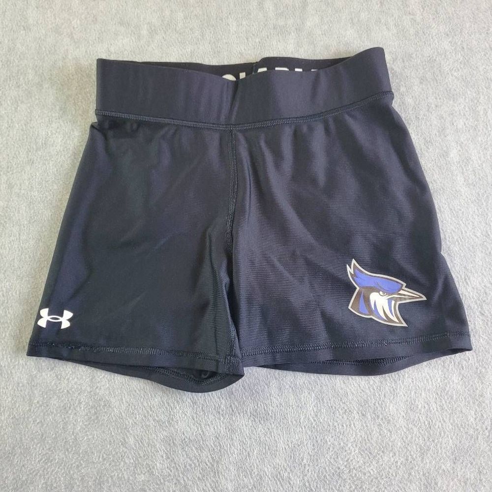 Under Armour Shorts Womens Medium Black Raven Biker Compression Spandex Heatgear
